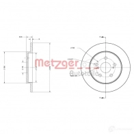 Тормозной диск METZGER 6110617 4250032644154 OB Q1S Toyota Prius Plus