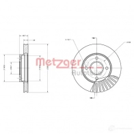 Тормозной диск METZGER 4250032639075 Ford Scorpio 2 (FE, GFR, GGR) Универсал 2.5 TD 125 л.с. 1996 – 1998 6110109 DH5 0P