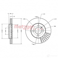 Тормозной диск METZGER 6110488 1009554 4250032642860 F 1ZZSHJ - Изображение 2