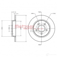 Тормозной диск METZGER 4250032643645 6110566 7UH VMN Ford Focus 3 (CB8) Универсал 1.5 TDCi 120 л.с. 2014 – 2024