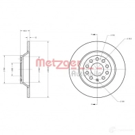 Тормозной диск METZGER Audi A6 (C6) 3 Седан 5.2 S6 Quattro 435 л.с. 2006 – 2011 4250032639341 6110136 GIB QF8I