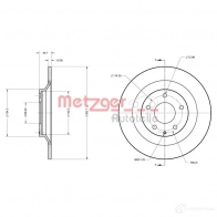 Тормозной диск METZGER 4250032692841 1009775 NB6B NJ7 6110749 - Изображение 2