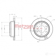 Тормозной диск METZGER Mitsubishi Pajero 3 (V60) 1999 – 2007 Z9 G60 4250032643478 6110549