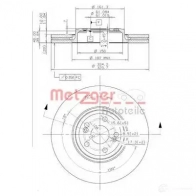 Тормозной диск METZGER 1423328289 25041v 8020584024218 O0 TMB0R