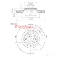 Тормозной диск METZGER Audi A6 (C6) 3 Универсал 3.0 Tdi Quattro 233 л.с. 2006 – 2008 248 91 691HL0P 24891v