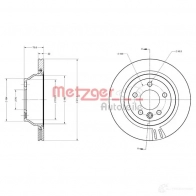 Тормозной диск METZGER 1009442 4250032641429 6110344 HH0Z 6O - Изображение 2