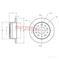 Тормозной диск METZGER 4250032641368 YM9 F68M 6110338 1009437 - Изображение 1