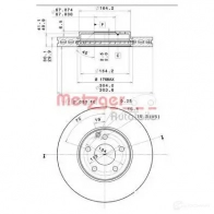Тормозной диск METZGER I0R RJI Mercedes E-Class (S211) 3 Универсал 3.2 E 320 T 4 matic (2182) 224 л.с. 2003 – 2009 25129 8020584251294