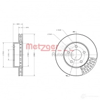 Тормозной диск METZGER 1009616 ZQZK KD 6110560 4250032643584