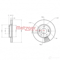 Тормозной диск METZGER 4250032692230 Q1TL2 U 6110738 1009764 - Изображение 2