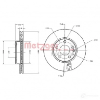 Тормозной диск METZGER 1009747 T4C 1U 4250032645199 6110721 - Изображение 2
