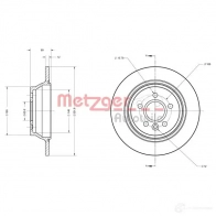 Тормозной диск METZGER 3XJD M Volvo V70 3 (135) Универсал 2.0 T5 241 л.с. 2010 – 2014 4250032644130 6110615