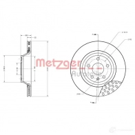 Тормозной диск METZGER Audi TT (8J3) 2 Купе 2.5 Rs Quattro 360 л.с. 2011 – 2014 4250032643102 6110512 VC M1A