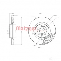 Тормозной диск METZGER JO1 HC0O 6110517 4250032643157 Mercedes M-Class (W164) 2 Кроссовер 4.0 ML 420 CDI 4 matic (1628) 306 л.с. 2006 – 2009