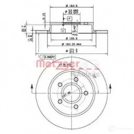 Тормозной диск METZGER 14998 R8W G4 8020584252192 Ford Focus 3 (CB8) Универсал 2.0 TDCi 115 л.с. 2010 – 2024