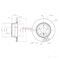 Тормозной диск METZGER Q2F BA 1437617075 6110877 - Изображение 2