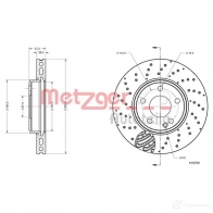Тормозной диск METZGER 4250032697303 87B WIH 6110735 1009761 - Изображение 2
