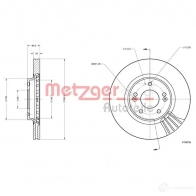Тормозной диск METZGER 4062101002228 6110795 1425078545 GE1C JO - Изображение 2