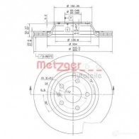 Тормозной диск METZGER 57TW Y 8020584018910 Audi TT (8J3) 2 Купе 2.0 Tfsi Quattro 200 л.с. 2008 – 2010 25148v