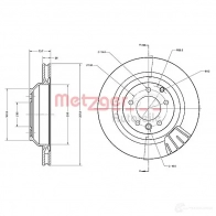 Тормозной диск METZGER 4250032643522 Y3 8L8D 1009610 6110554 - Изображение 2