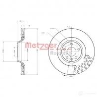 Тормозной диск METZGER Audi A6 (C6) 3 Универсал 3.0 Tdi Quattro 233 л.с. 2006 – 2008 H TKRUF 4250032641795 6110381