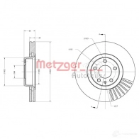 Тормозной диск METZGER 1XD6 KW 4250032639938 Audi A6 Allroad (C6) 3 Универсал 3.2 Fsi Quattro 255 л.с. 2006 – 2008 6110195