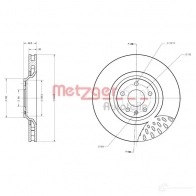 Тормозной диск METZGER M8VC P 6110631 4250032644291 Audi TT (8J9) 2 Кабриолет 2.5 Rs Quattro 360 л.с. 2012 – 2014