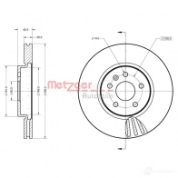 Тормозной диск METZGER 1437616415 OX VQJ1W 6110855 - Изображение 2