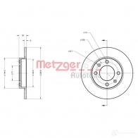 Тормозной диск METZGER 4250032638917 6110094 K1 I82U Peugeot 307 1 (3AC, PF2) Хэтчбек 1.4 HDi 68 л.с. 2001 – наст. время