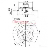 Тормозной диск METZGER Opel Corsa (E) 5 Хэтчбек 1.4 (08. 68) 75 л.с. 2014 – 2025 8020584149331 14933 U 6RNB