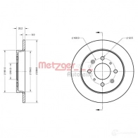 Тормозной диск METZGER 6110857 FI2 JZA 1437615566 - Изображение 2
