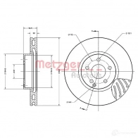 Тормозной диск METZGER 4250032643713 Mercedes C-Class (W204) 3 Седан 3.5 C 300 4 matic (2080) 252 л.с. 2011 – 2014 6110573 A 2H73