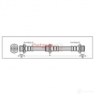 Тормозной шланг METZGER 4114790 4250032566500 Suzuki Swift (HT, SF) 1 1991 – 2004 1ZM ZCV