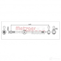 Тормозной шланг METZGER Opel Zafira (C) 3 Минивэн 2.0 CDTi (75) 130 л.с. 2011 – 2024 Y9DY B 4111924