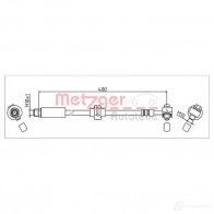 Тормозной шланг METZGER U 0R28EA 4111623 Chevrolet Cruze