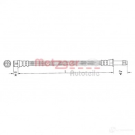 Тормозной шланг METZGER 4110363 XAZ9 V6M 4250032647414 Volkswagen Multivan (T5, 7HM) 1 Минивэн 2.0 TDI 4motion 136 л.с. 2010 – 2015