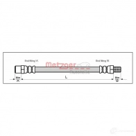 Тормозной шланг METZGER 4110334 SZ1F S 4250032561727 Audi A8 (D2) 1 Седан 2.5 Tdi Quattro 150 л.с. 1997 – 2000