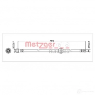 Тормозной шланг METZGER Mercedes Vito (W447) 3 Mixto 2.1 114 CDI 4x4 (4401. 4403. 4405) 136 л.с. 2015 – наст. время ZCTW E1 4111775