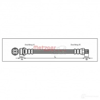 Тормозной шланг METZGER CO 31ZA 4112316 4250032564650 Ford Focus 1 Хэтчбек 1.8 Turbo DI / TDDi 90 л.с. 1998 – 2004