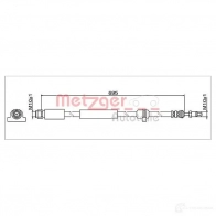 Тормозной шланг METZGER DJO KZ 4112076 Bmw X4 (F26) 1 Кроссовер 3.0 xDrive 30 d 277 л.с. 2014 – 2018