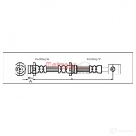 Тормозной шланг METZGER BI3 VRV5 4111991 4250032604363 Nissan Serena (C23) 1 Минивэн 1.6 97 л.с. 1993 – 2001