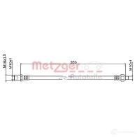 Тормозной шланг METZGER YZ D6J0 Iveco Daily 4 Грузовик 35C12 116 л.с. 2006 – 2011 4111495