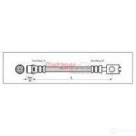 Тормозной шланг METZGER 4110 337 1005539 4116225 FFQRKA - Изображение 2