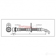 Тормозной шланг METZGER 1005242 2NN C7J 4112200 4250032564445