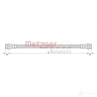 Тормозной шланг METZGER Opel Adam (A) 1 Хэтчбек 1.0 90 л.с. 2014 – 2025 N YB8S 4111618 4062101020710