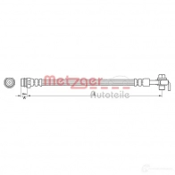 Тормозной шланг METZGER 4111038 4250032609856 Ford S-Max 1 (CA1, WS) Минивэн 1.8 TDCi 100 л.с. 2007 – 2010 MX4J GJ