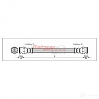 Тормозной шланг METZGER 0HY AGR Kia Sephia (FA) 1 Хэтчбек 1.6 i 80 л.с. 1995 – 1997 4111004 4250032563516