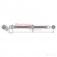 Тормозной шланг METZGER 4115191 4250032657710 Honda Accord 6 (CK, CG, CH) Седан 2.2 Type R (CH1) 212 л.с. 1999 – 2002 7KGFHZ H