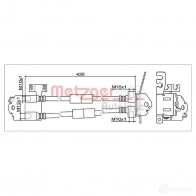 Тормозной шланг METZGER 4111557 H44 BIRE Ford Tourneo Custom 1 (L1, LRF) Автобус 2.2 TDCi 100 л.с. 2012 – 2025