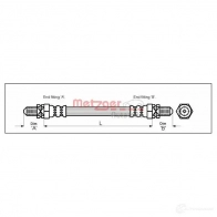 Тормозной шланг METZGER 4250032564285 Ford Scorpio 2 (FE, GFR, GNR) 1994 – 1998 4112105 24C2 9